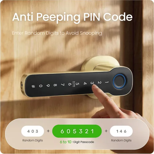 Miniatura 6 de Leydebong Cerradura de puerta inteligente con huella digital, tarjeta IC y teclado, cerradura electrónica 5 en 1 con control de aplicación, fácil