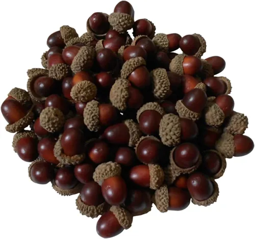 Queenbox 50 piezas de bellota artificial y gorra, bricolaje, Navidad, Acción de Gracias, decoración para el hogar, otoño, invierno, vacaciones,