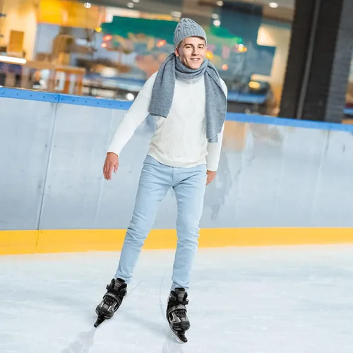 Miniatura 6 de Nattork Patines de hielo para niños, niños y niñas, patines ajustables de hockey con cordones, acolchado suave y soporte de tobillo reforzado