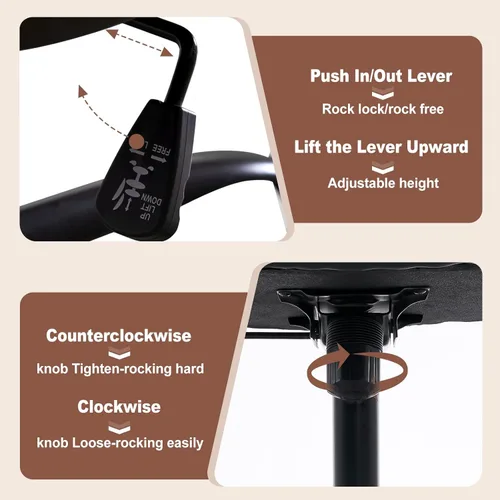 Miniatura 8 de Silla de oficina ejecutiva de piel sintética con ruedas, sillas de escritorio pequeñas giratorias de 360° con brazos acolchados, silla ergonómica