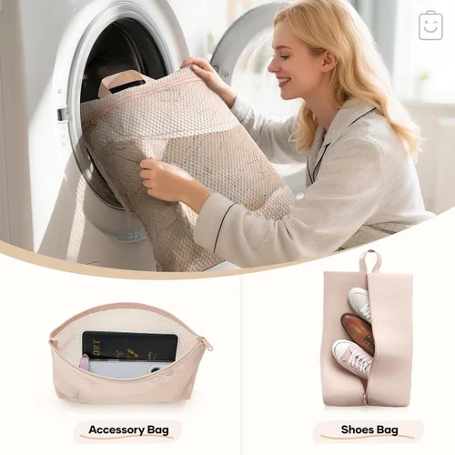 Miniatura 7 de Veken Juego de 11 cubos de compresión para artículos esenciales de viaje, bolsas organizadoras compresibles expandibles grandes para ropa, bolsas