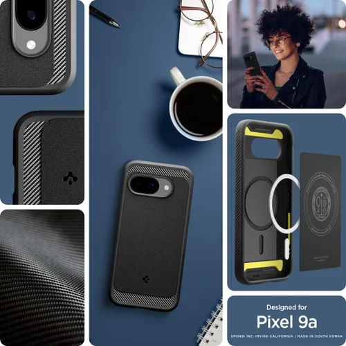 Miniatura 2 de Spigen Funda para Pixel 9a, Rugged Armor MagFit (2025) [compatible con accesorios MagSafe] - Negro mate
