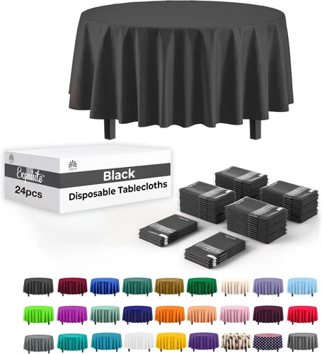Miniatura 28 de Party Solids Mantel rectangular de plástico color azul aguamarina, 54 x 108 pulgadas, paquete de 24