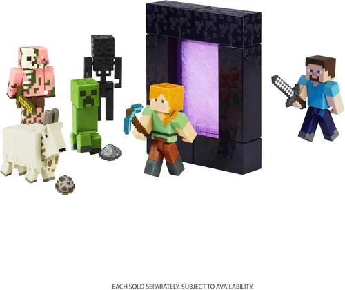 Miniatura 5 de Minecraft Creeper Figura de acción, 3.25 pulgadas, con 1 pieza de construcción y 1 accesorio, juguete de construcción inspirado en los videojuegos