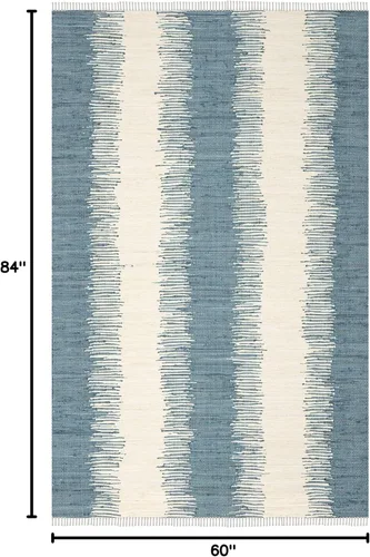 Miniatura 2 de Alfombra de algodón tejido a mano, color azul. Colección Montauk MTK751A, de Safavieh, Algodón, Azul
