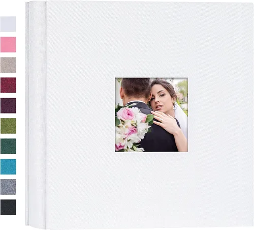 Miniatura 32 de Mublalbum Álbum de Fotos Pequeño 4x6 200 Fotos Cubierta de Lino Libro de Imágenes con Bolsillos Horizontales para Boda Familia Aniversario y Bebé