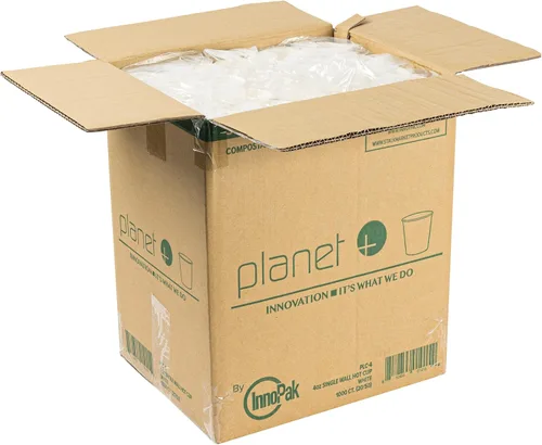 Miniatura 4 de Planet+ Vaso caliente laminado PLA 100% compostable, 4 onzas, caja de 1000
