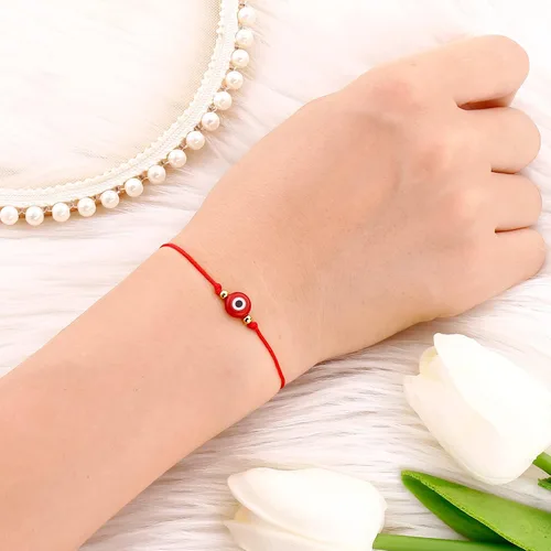Miniatura 23 de SUMMER LOVE Juego de 4 pulseras contra el mal de ojo, color negro y rojo, protección de la suerte, pulseras ajustables hechas a mano para mujeres