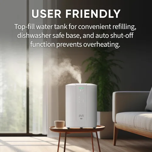 Miniatura 6 de EVO WMH440 Humidificador de niebla pura autodesinfectante (capacidad de 6 litros), 28 horas de tiempo de funcionamiento continuo, base apta