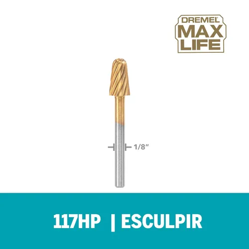 Miniatura 5 de Dremel 117HP Max Life 1/4" (6.4mm) Broca de tallado rotativa de alto rendimiento, paquete de 2