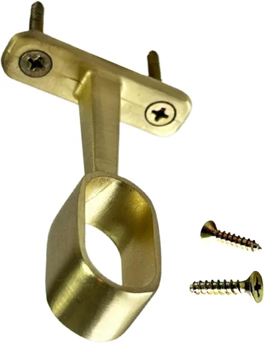 Miniatura 7 de Barra de armario ovalada larga de 36" Barra de ropa para armario resistente Latón satinado 1 paquete Varilla de 36