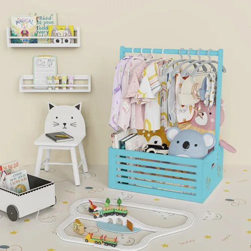 Miniatura 5 de BAMBOOHOMIE Cesta de Baby Shower, Canastas de Bebé con Asas y Percheros, Caja de Bebé para Baby Shower, Canasta de Regalo de Bienvenida para Bebé