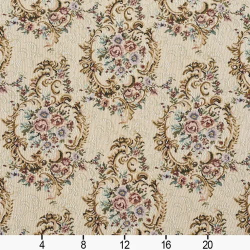 Miniatura 2 de Tela de tapicería de tapiz floral verde y azul burdeos por The Yard - SKU: Beckett Victoria
