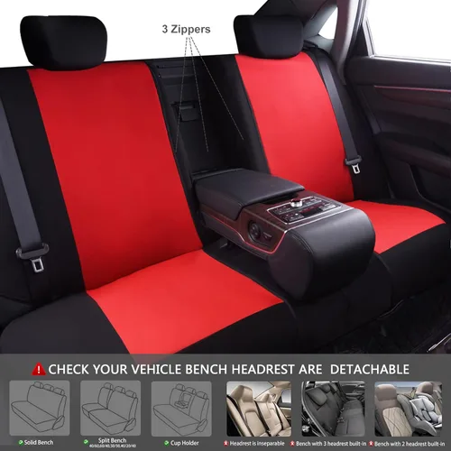 Miniatura 4 de CAR PASS Line Rider - Juego completo de fundas deportivas para asiento de automóvil con 4 alfombrillas impermeables para el piso del automóvil