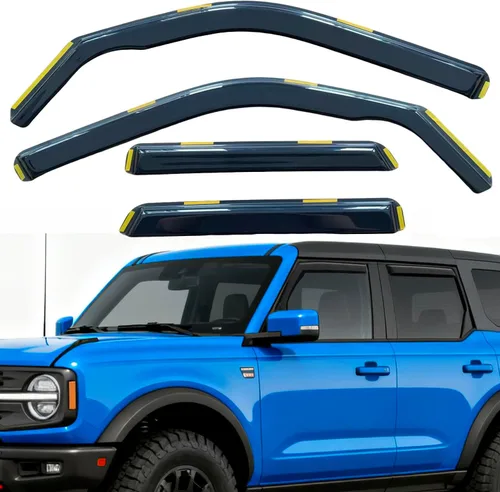 Miniatura 13 de Protectores de lluvia extra duraderos en el canal, viseras de ventana para camioneta Silverado/Sierra 1500 Crew Cab 2019-2026, deflectores