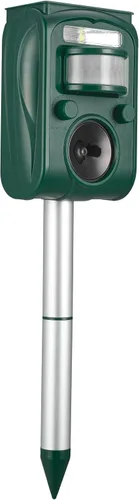 Miniatura 7 de Dispositivos repelentes solares ultrasónicos solares de ciervos/gatos/animales, disuasorio de aves con sensor de movimiento, potencia de detección