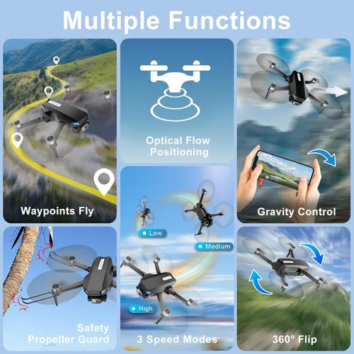 Miniatura 3 de Drone with Camera, 2K HD FPV Drones for Adults, 36 mins Battery Life with 2 Batteries, Gravity Control, One Key Take Off/Land, Waypoint Fly