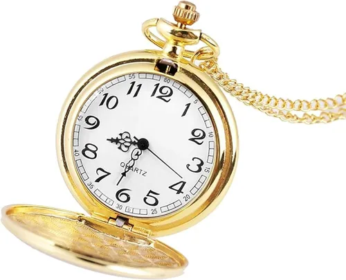 Miniatura 3 de alladaga Juego de 2 relojes de bolsillo clásicos con cadena para hombre y mujer