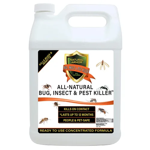 Asesino y control natural de insectos, insectos y plagas, incluyendo pulgas, garrapatas, hormigas, arañas, chinches, ácaros del polvo, cucarachas y