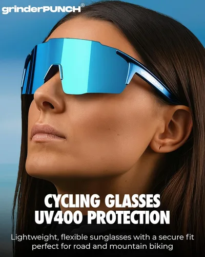 Miniatura 3 de grinderPUNCH Gafas de sol deportivas ligeras para béisbol, ciclismo, protección UV, para bicicleta de montaña, correr, senderismo, pesca Azul