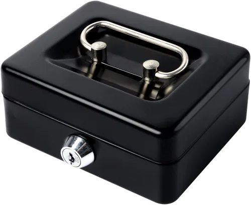 Jssmst SMCB003 - Caja fuerte con cerradura, regalos de cumpleaños 2017, caja metálica para niños, adultos, resistente, 100% segura , Negro