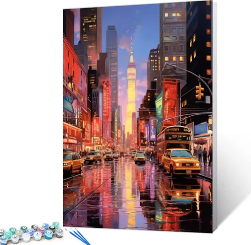 Miniatura 19 de Tucocoo Bumbers - Pintura de paisaje de puerta para adultos, paisaje de lago, pintura por números, pintura acrílica, lienzo junto al lago, plantas