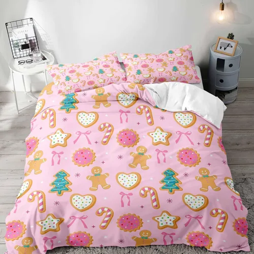 Miniatura 23 de LUVIVIHOME Juego de 3 Piezas de Funda de Edredón de Navidad Tamaño Queen, Juegos de Ropa de Cama, Funda de Edredón a Cuadros Búfalo Negro y Rojo