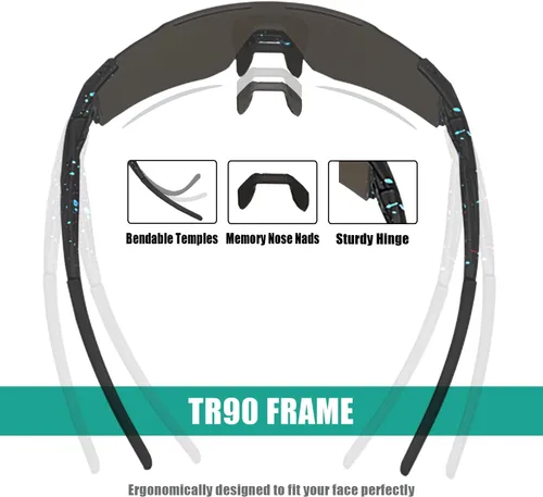 Miniatura 4 de Gafas de sol deportivas polarizadas para hombres y mujeres, gafas de sol para correr, jóvenes, ciclismo, béisbol, protección UV400