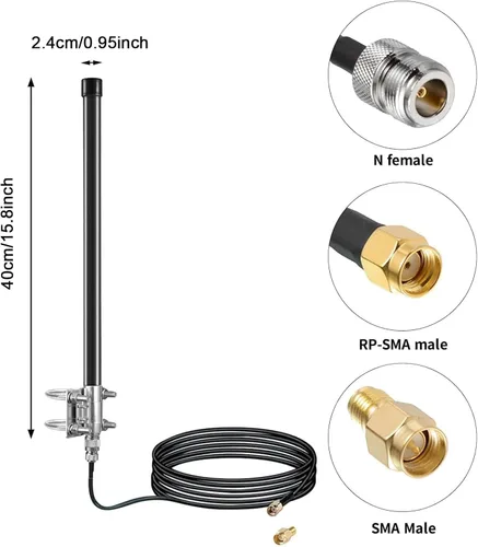 Miniatura 2 de Antena de cámara de rastro celular de largo alcance 4G LTE de 10dBi con cable de 20 pies para cámara Spypoint Flex Flex-M Link Micro Link EVO