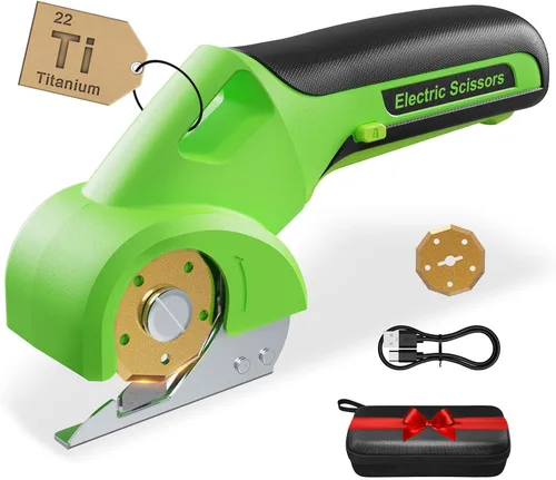 Cortador de cartón inalámbrico de 4 V, 2000 mAh, cortador de caja eléctrico para cartón con 2 cuchillas de titanio, LED y bloqueo de seguridad,
