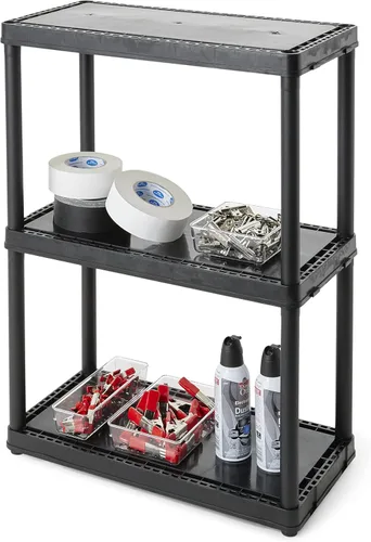 Miniatura 7 de Gracious Living Sistema de organización de almacenamiento de 3 estantes de altura fija, uso ligero, sólido, de 12 x 24 x 33 pulgadas, para hogar