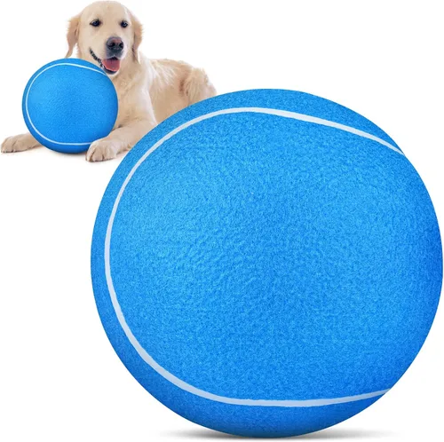 QDAN Pelota de tenis gigante grande para perros: pelota grande de 9.5 pulgadas para perros para jugar al aire libre, pelotas de tenis grandes para