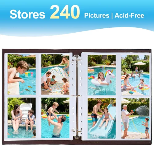Miniatura 6 de Paquete de 30 páginas de repuesto para álbumes de fotos de 3.5 x 5 pulgadas para carpeta de 3 anillos, fundas de fotos ultra transparentes