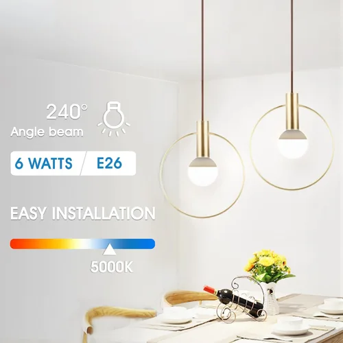Miniatura 5 de Bombillas LED G25, bombilla de tocador para baño, equivalente a 60 W, base E26 blanca de luz diurna de 5000 K, bombilla decorativa redonda