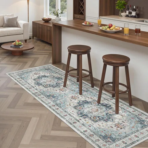 Miniatura 818 de Madane Tapete lavable de 2 x 10 pies para pasillo, cocina, recibidor, clásico, suave, antideslizante para interiores, casa de campo, baño, sala