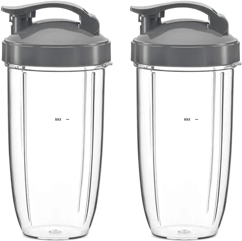Miniatura 4 de Blender - Tapa abatible para llevar, compatible con Nutribullet 600 W y 900 W, accesorios y piezas de repuesto (paquete de 2, gris)