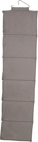 Miniatura 4 de Household Essentials Organizador de armario colgante de 6 estantes, estante de armario colgante, estante de tela de lino y estantería de PEVA Gris