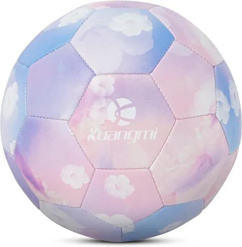 Miniatura 15 de Kuangmi Balón de fútbol, pelota de partido de tamaño oficial 5, jugadores de fútbol para jóvenes, adolescentes y adultos, entrenamiento deportivo al