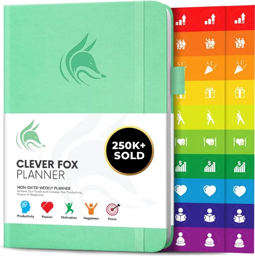 Miniatura 15 de Clever Fox Planificador – Planificador semanal y mensual sin fecha para productividad, gestión del tiempo y objetivos – Diario organizador – A5
