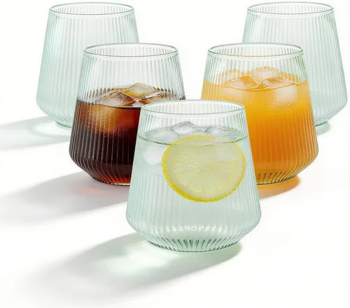 Miniatura 9 de BESTSTAR 36 Piezas Copas de Vino de Plástico Transparente Acanalado de 12 onzas, Copas de Champán Desechables de Origami Onduladas, Elegantes Vasos