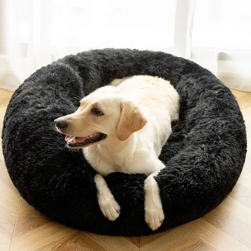 Miniatura 12 de Hachikitty Calming Donut Cuddler - Cama para perros medianos, 24 pulgadas