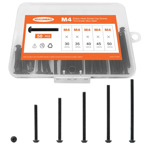 Miniatura 22 de Tornillos de cabeza de botón M8 x 0.394 in 0.472 in 0.630 in 0.787 in 0.984 in Tornillos de cabeza de botón Tornillos de acero de aleación de grado