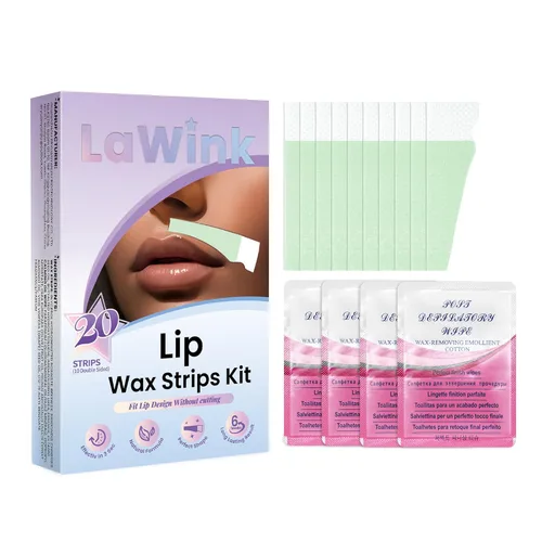Miniatura 10 de Kit de depilación facial - 24 tiras de cera fría, 4 toallitas de aceite calmante para tipos de piel sensible, mujeres