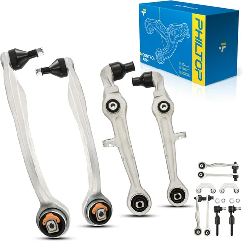 Miniatura 221 de PHILTOP Kit de suspensión delantera de 10 piezas, brazos de control inferiores con juntas de bola, eslabones de extremo de barra estabilizadora