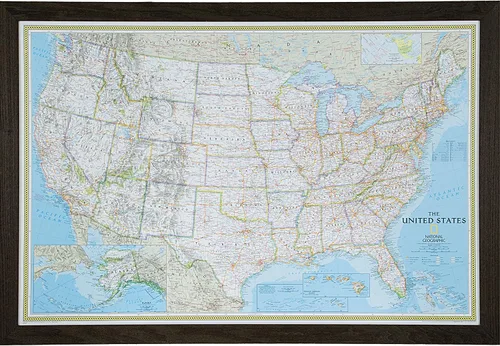 Miniatura 11 de Craig Frames mapa de viaje clásico de los Estados Unidos, Papel, 24 x 36 pulgadas