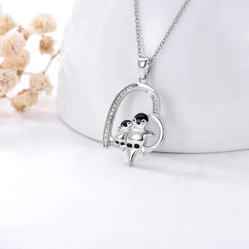 Miniatura 4 de Pingüinosperezosospandasbúhospanda rojojirafagatosllamasdinosaurioosocerdo monoconejito de Pascua, regalos de pingüinos, plata de ley 925, joyería