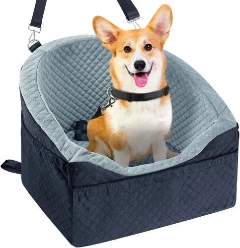 Asiento de coche para perros Vivifying para perros pequeños y medianos, asiento elevador desmontable y lavable para mascotas de hasta 30 libras,