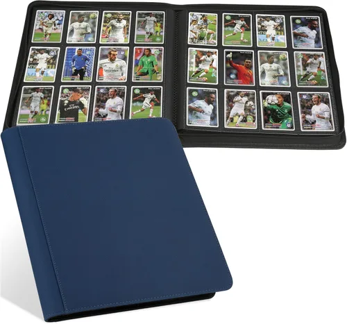 Miniatura 35 de GERMUN Carpeta de 4 bolsillos para tarjetas, carpeta de tarjetas de intercambio con cremallera premium, carpeta de colección de tarjetas de 400 4
