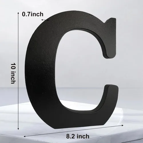 Miniatura 2 de AOCEAN Letras de madera negra de 10 pulgadas, letras de madera sin terminar para Halloween, letras decorativas de pie en rodajas, decoración