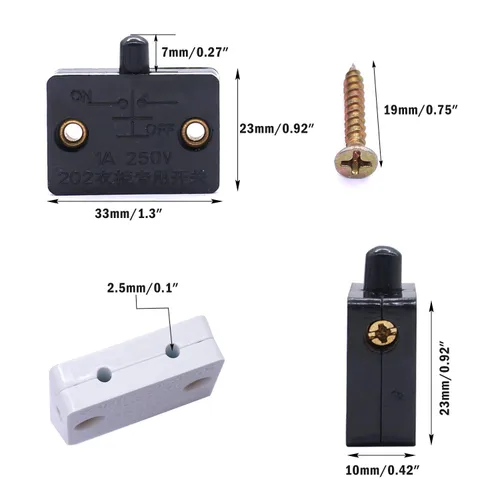 Miniatura 2 de Taiss 2 unids negro gabinete lámpara interruptor armario táctil interruptores automáticos puerta interruptor cajones abrir encendido cierre puerta